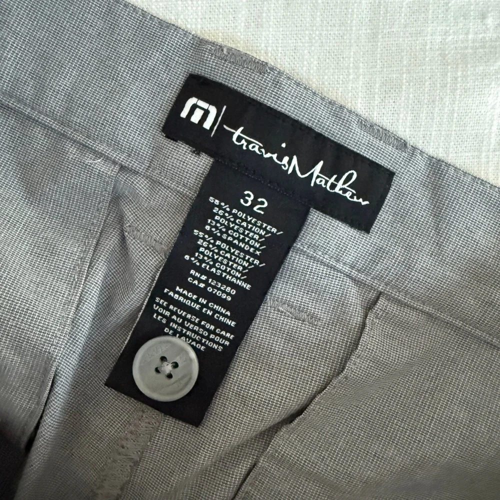 TravisMathew Mens Grey Striped‎ Golf Shorts Size 32 Performance Stretch Casual